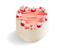 Hearts aflutter vanilla cake