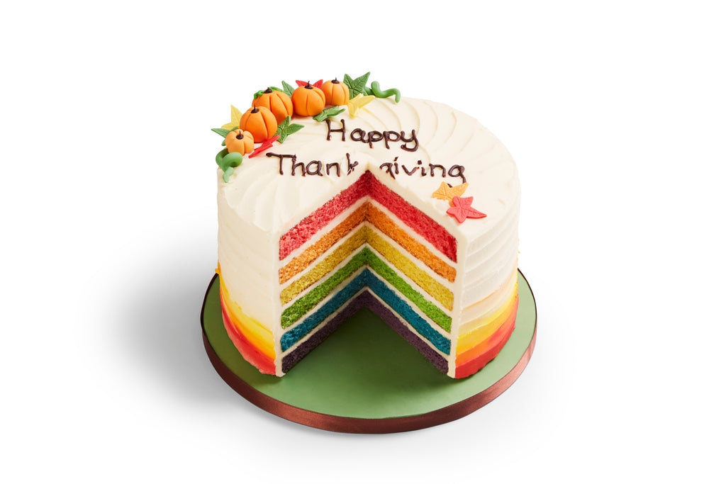 Vegan Thanksgiving Rainbow Cake