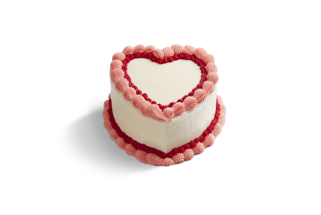 Blush Frill Heart Cake