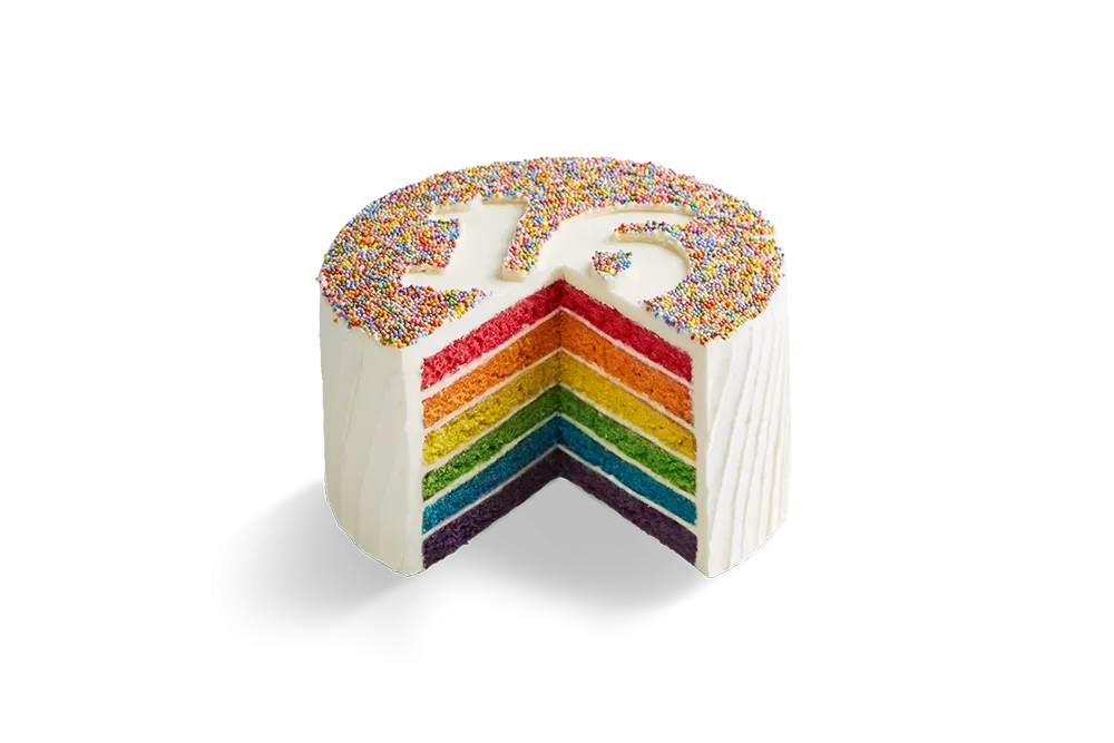 Rainbow Number Cake