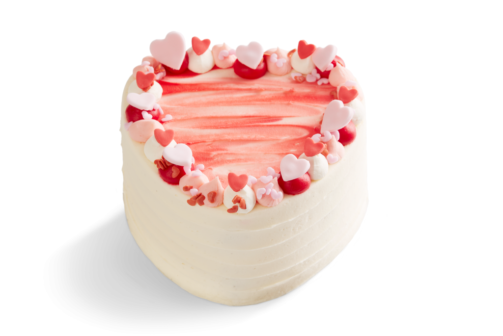 Hearts aflutter vanilla cake